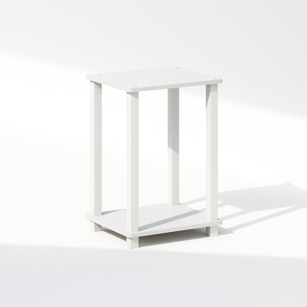 Furinno Simplistic Toolless 2-Tier Compact Night Stand, White