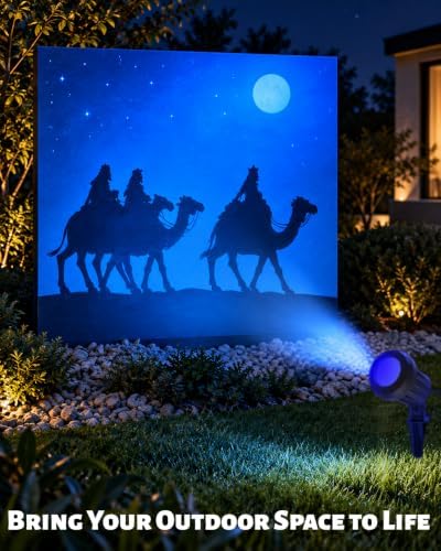 Halloween & Christmas Outdoor Spotlight, 6500K Cool White LED Landscape Lighting with 4 Lenses (RGB Purple), IP67 Waterproof, 120V Plug-in for Yard, Garden Tree Holiday Decor(2 Pack, Green)