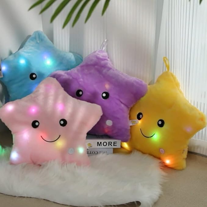 WEWILL 13'' Creative Twinkle Star Glowing LED Night Light Plush Pillows Stuffed - Image 5