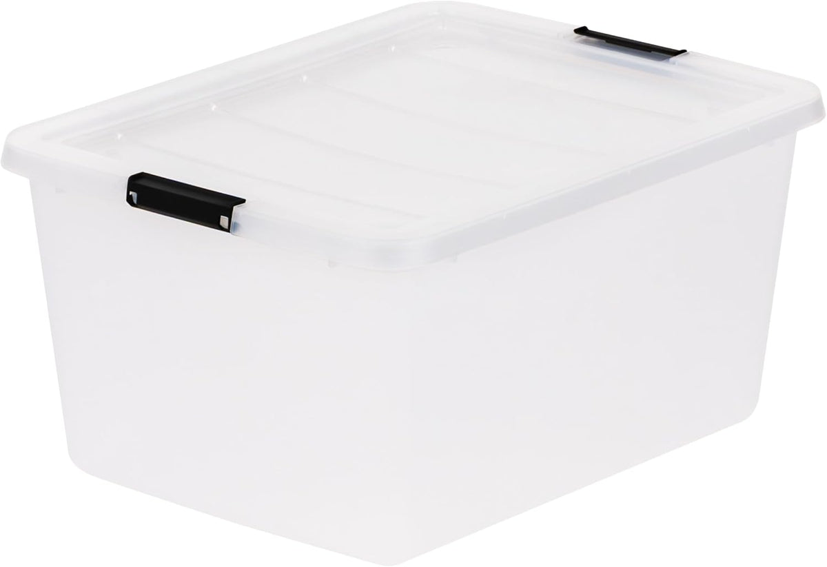 iris usa 6-pack 32.5 quart clip box with, front angle view