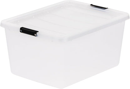 iris usa 6-pack 32.5 quart clip box with, front angle view