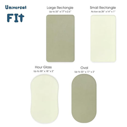 GRSSDER Stretchy Ultra Soft Fitted Bassinet Sheet 2 Pack, Universal Fit - Image 4