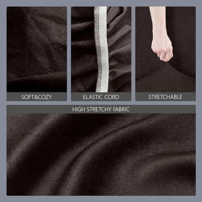 molasofa leather like stretch futon slipcover armless sofa, close-up detail