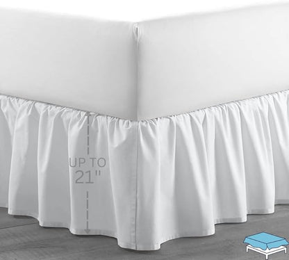 Ruffle Bed Skirt with Split Corners, Microfiber Dust Ruffled - Image 2