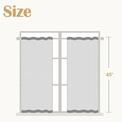 jinchan Linen Floral Tier Curtains 45 Inch Christmas Decorations Farmhouse - Image 3