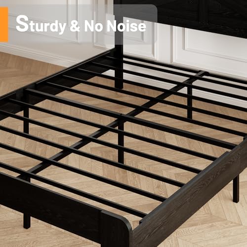 queen size farmhouse wooden bed frame with headboard, package contents
