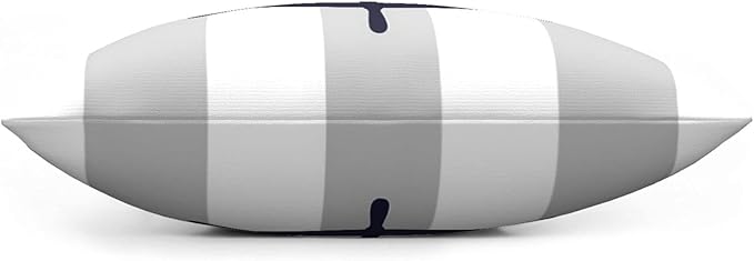 Myshe Square Nautical Navy Blue Ship's Steering Wheel On Silver Gray Stripes - Image 4