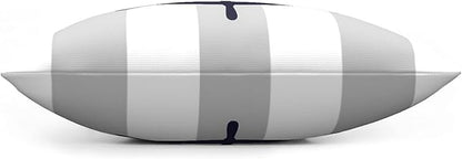 Myshe Square Nautical Navy Blue Ship's Steering Wheel On Silver Gray Stripes - Image 4