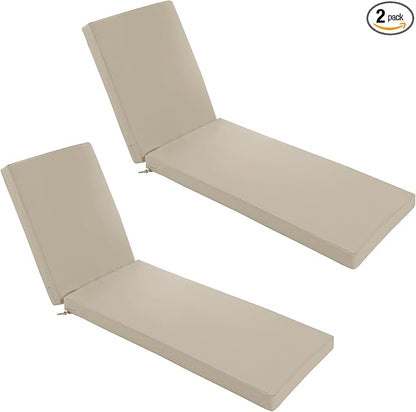Chaise Lounge Cushions Outdoor Set of 2 by SUMMSUN