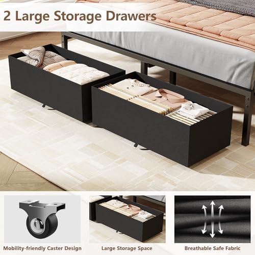 furnulem queen bed frame with upholstered headboard and, package contents