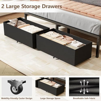 furnulem queen bed frame with upholstered headboard and, package contents