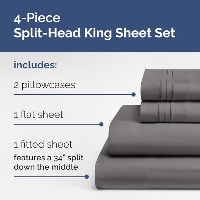 Split Head King Sheets Set - Image 2