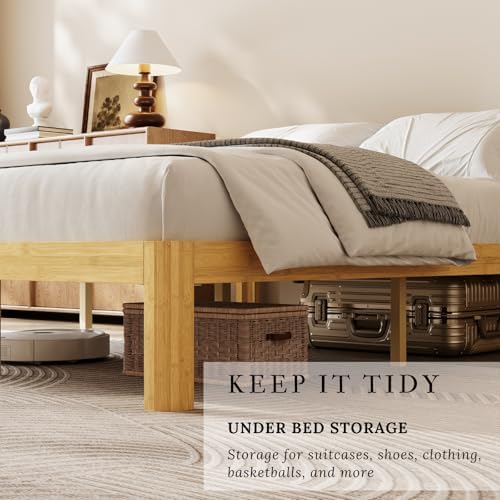 14 inch king size wood bed frame with, package contents