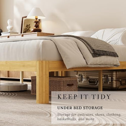 14 inch king size wood bed frame with, package contents