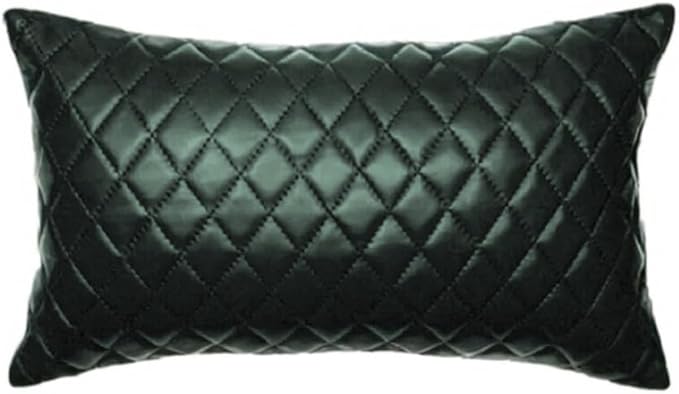 Genuine Leather Quilted Pillow Cover Case by SouthBeachLeather