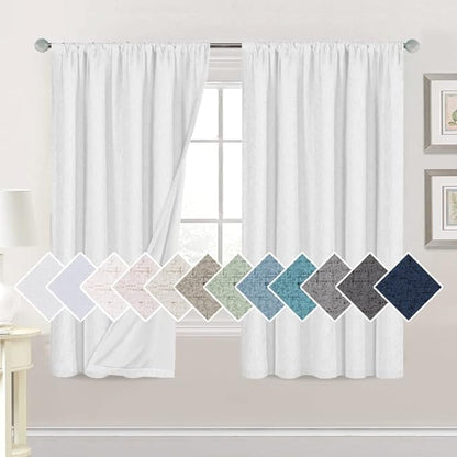 H.VERSAILTEX Linen Look 100% Blackout Curtains 63 Inches Long by HVERSAILTEX