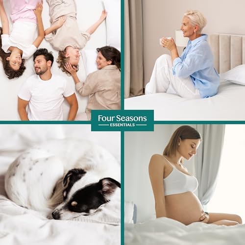 twin size quilted mattress pad - fitted waterproof on a desk or shelf