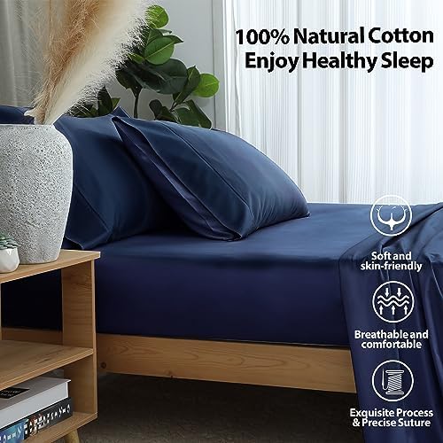 pure cotton twin xl fitted sheet, 600 thread, close-up detail