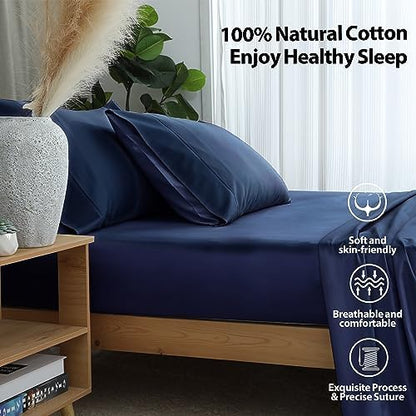 pure cotton twin xl fitted sheet, 600 thread, close-up detail