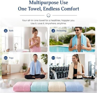 100% cotton bath towels,4 pack,30" x 60" inches, package contents