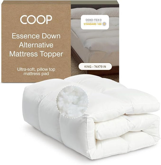 Coop Home Goods Essence Down Alternative Mattress Topper King, Plush 2-Inch by CoopSleepGoods