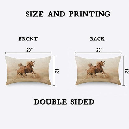 TKS MITLAN Two Horses Decorative Pillow Covers Purebred White Arabian Horse in - Image 2