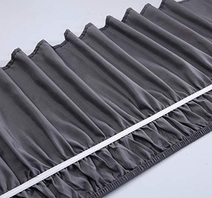 MEILA Wrap Around Bed Skirt Three Fabric Sides Elastic Dust Ruffled 16 Inch - Image 5