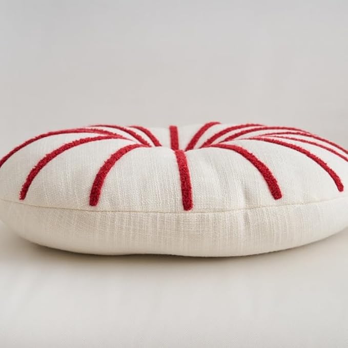 S_SSOY Round Pumpkin Throw Pillows 16", Colorful Striped Cushions Floor Pillows - Image 8