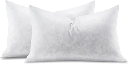 Feather Throw Pillow Inserts Set of 2, Soft Fluffy Rectangle 12 x 24 Inches by Swandream