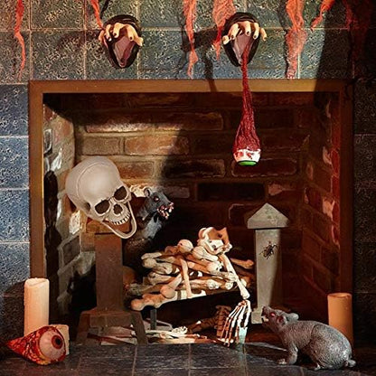MOKRY PARTY Bag of Bones Halloween Life Size Skeleton Skull for Decoration and Spooky Graveyard 28 PCS