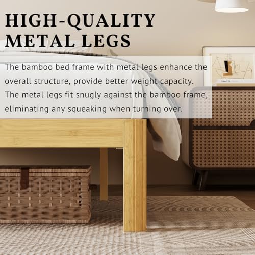 14 inch king size wood bed frame with showing dimensions