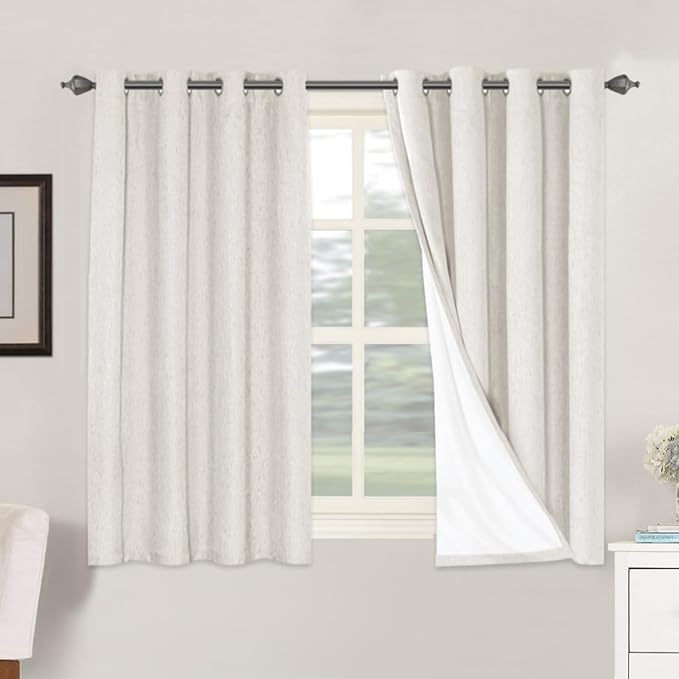 H.VERSAILTEX Primitive Linen Curtains 100% Blackout Curtain Drapes Burlap by HVERSAILTEX