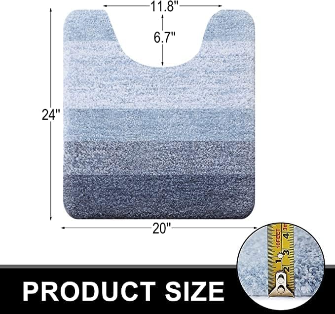 OLANLY Luxury Toilet Rugs U-Shaped 24x20, Extra Soft and Absorbent Microfiber - Image 2