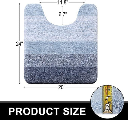 OLANLY Luxury Toilet Rugs U-Shaped 24x20, Extra Soft and Absorbent Microfiber - Image 2