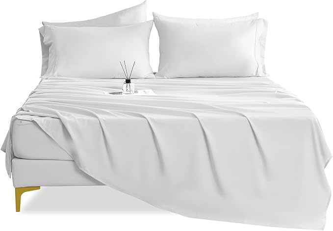 Full Sheet Set - 4 Piece Silky Ultra Soft Breathable Bed Sheet Set, Hotel by COZYSMILE