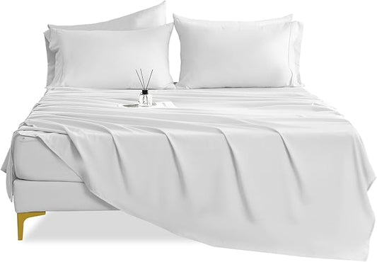 Full Sheet Set - 4 Piece Silky Ultra Soft Breathable Bed Sheet Set, Hotel by COZYSMILE
