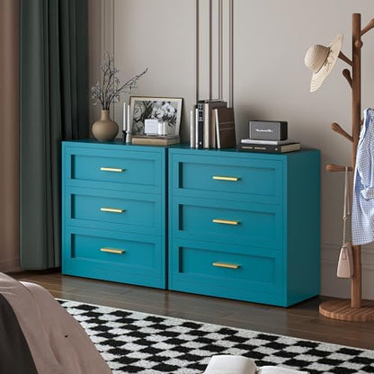 lcaopc 3 drawer metal dresser for bedroom, modern showing dimensions