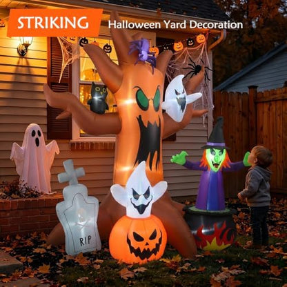 8 FT Halloween Inflatable Spooky Tree Yard Decoration