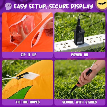 10FT Halloween Inflatables Pumpkin Ghost Combo Decorations