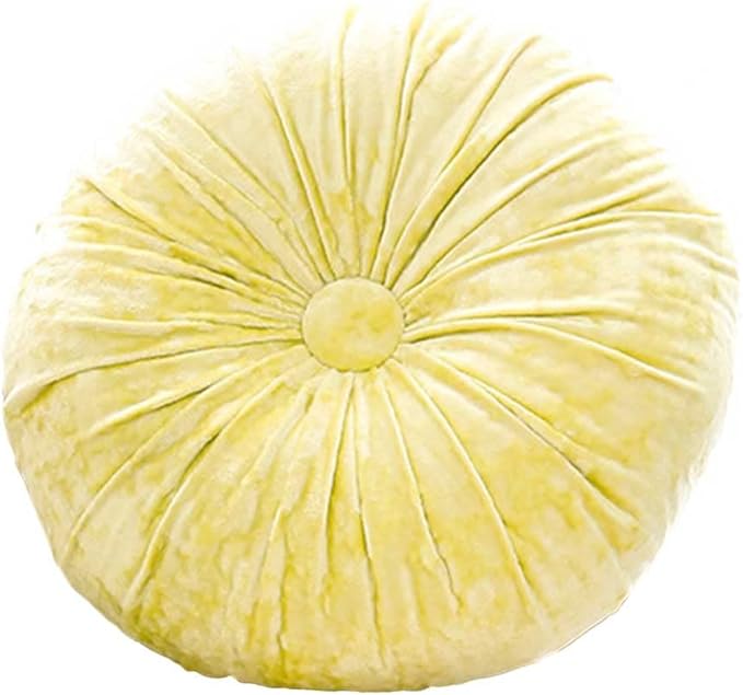 S_SSOY Round Throw Pillow for Couch Pumpkin Velvet Decorative Small Floor by S_SSOY