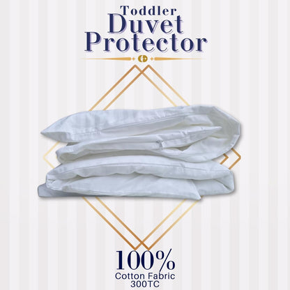 Continental Bedding Toddler Duvet Protector 100% Cotton 300TC Damask Stripe with Zipper Closure and Inner Ties, Fits Crib & Toddler Bed Comforters, 39x47 inch
