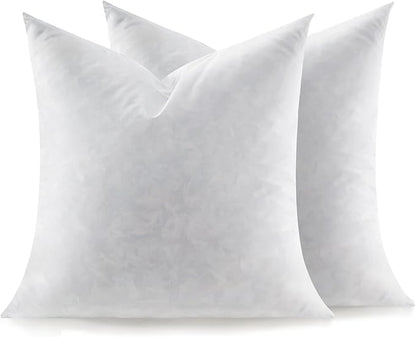 Feather Throw Pillow Inserts Set of 2, Soft Fluffy Square 20 x 20 Inches by Swandream