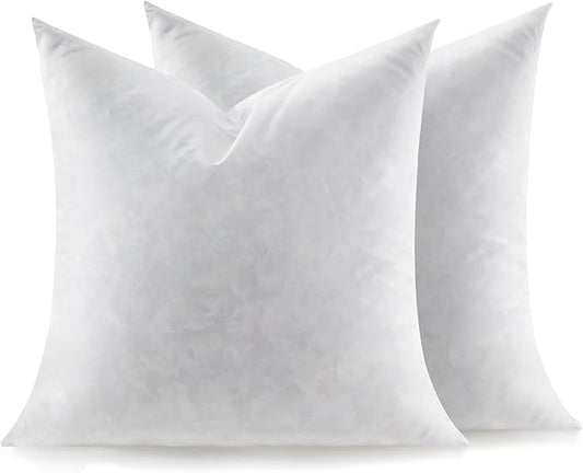 Feather Throw Pillow Inserts Set of 2, Soft Fluffy Square 20 x 20 Inches by Swandream