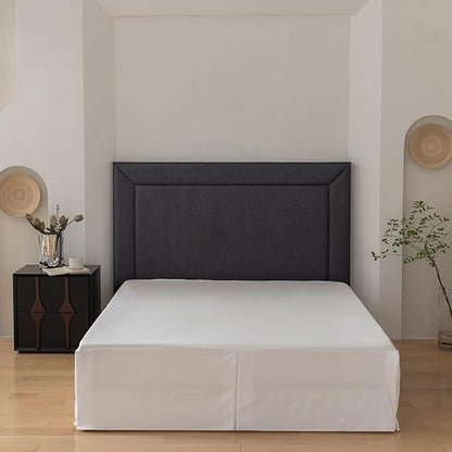 Queen Bed Skirt, Grid Plaid Soft Quadruple Pleated Ruffle Bed Skirt, Tailored - Image 7