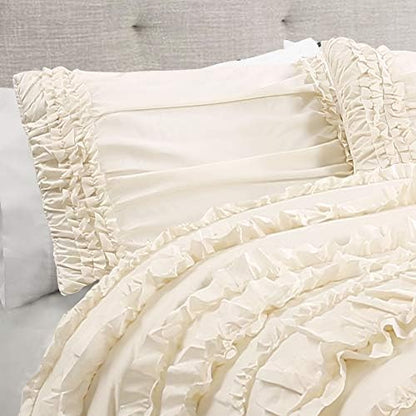 lush decor c07815p13 belle ivory comforter (96 x, side view