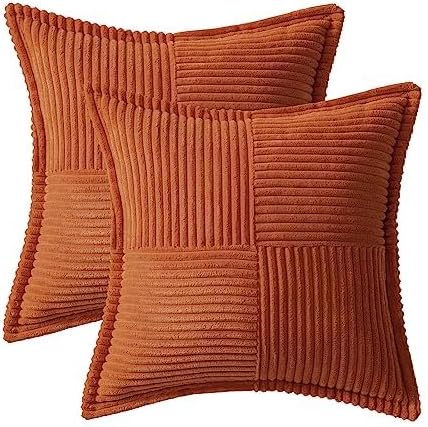 MIULEE Rust Decorative Euro Sham Throw Pillow Covers - Image 6