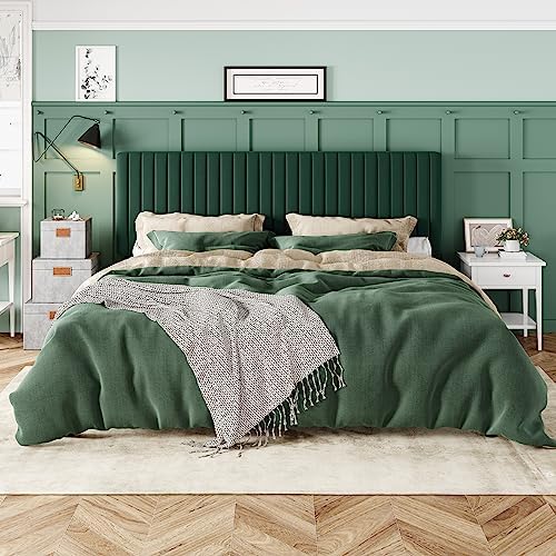 allewie king bed frame, velvet upholstered platform bed, close-up detail