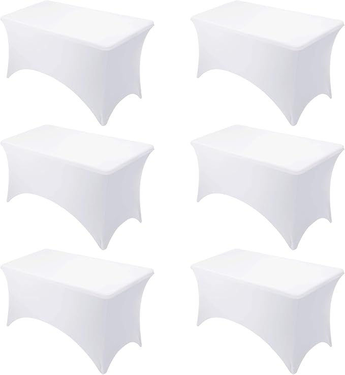 6-Pack Premium White Spandex Tablecloths by DailySet