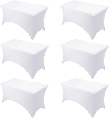 6-Pack Premium White Spandex Tablecloths by DailySet