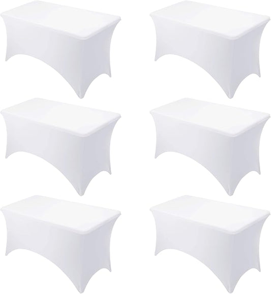 6-Pack Premium White Spandex Tablecloths by DailySet